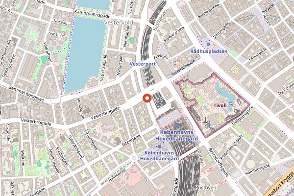 Map showing Astor Deep Pan Pizza in Copenhagen