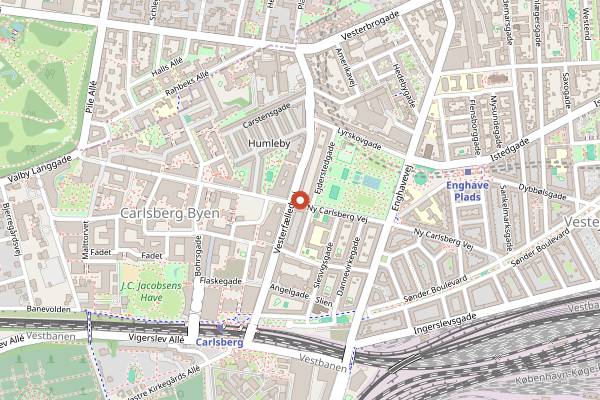 Map showing Dilis Pizza in Copenhagen