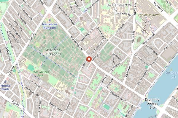 Map showing Falafel Factory in Copenhagen