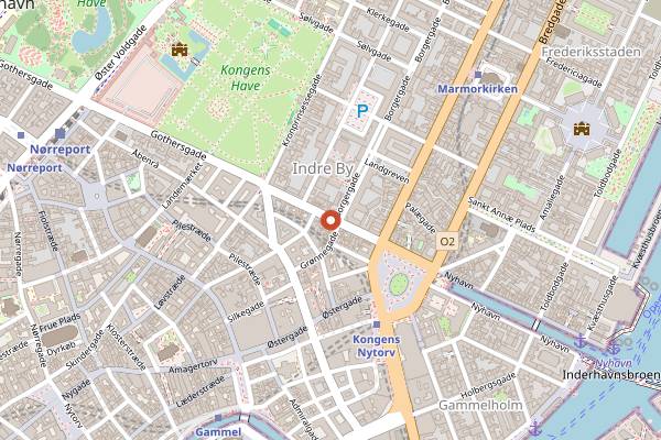 Map showing Pizza Huset in Copenhagen