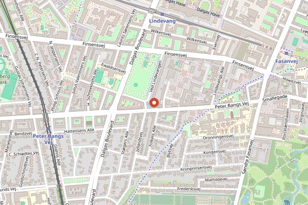 Map showing Café Lindevang in Copenhagen
