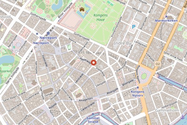 Map showing La Cabra (Møntergade) in Copenhagen