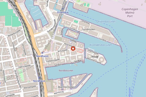 Map showing Hija de Sanchez Cantina in Copenhagen