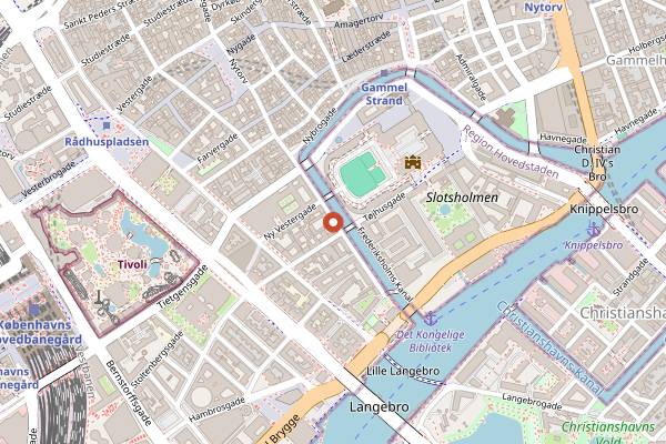 Map showing Kanal Cafeen in Copenhagen