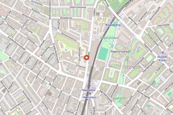 Map showing Lygtens Kro in Copenhagen