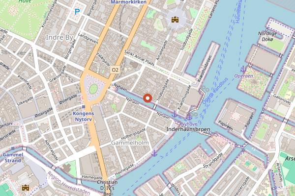 Map showing Restaurant Havfruen in Copenhagen