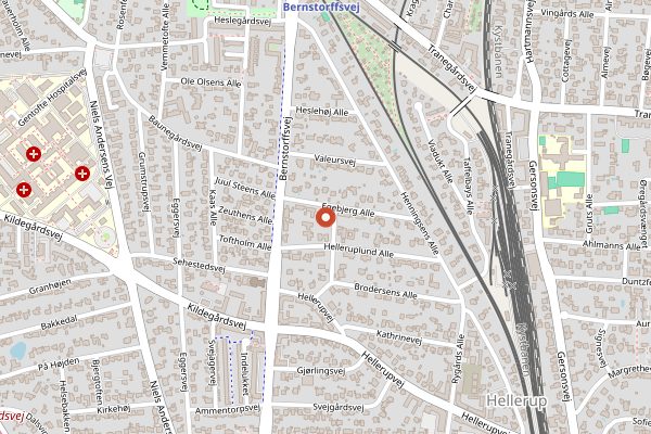 Map showing Jordnær in Copenhagen