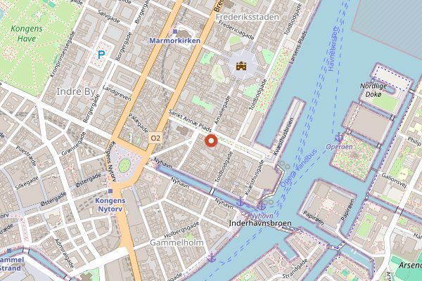 Map showing Restaurant Sankt Annæ in Copenhagen