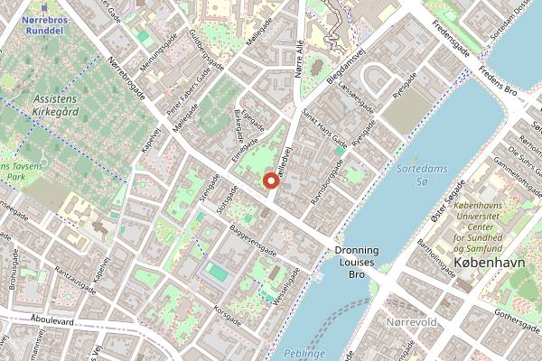 Map showing Bip Bip Bar in Copenhagen