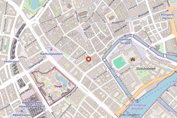 Map showing Mojo Blues Bar in Copenhagen