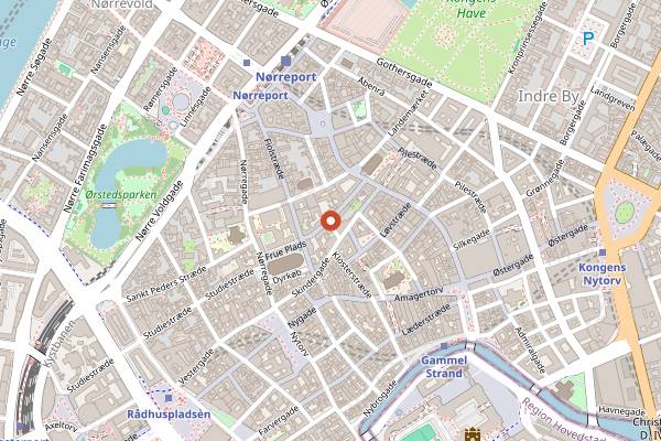 Map showing Det Lille Apotek in Copenhagen