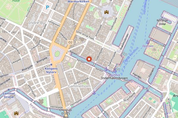 Map showing Nyhavn 37 in Copenhagen