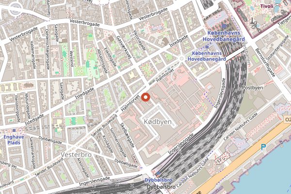 Map showing Hija de Sanchez (Kødbyen) in Copenhagen