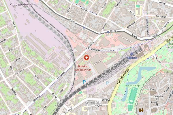Map showing F-hoone in Tallinn