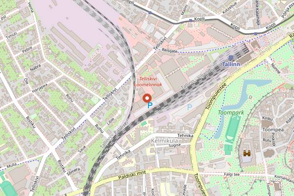 Map showing Telliskivi Flea Market in Tallinn
