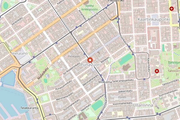 Map showing Bakerika in Helsinki