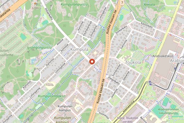 Map showing Frangipani Bakery & Café in Helsinki