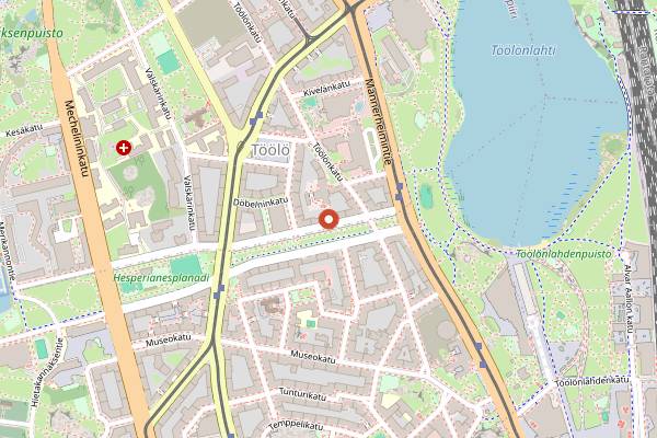 Map showing Konditoria Hopia in Helsinki