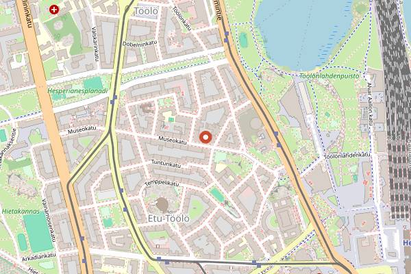 Map showing Layers Bakery in Helsinki