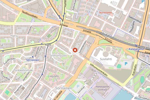 Map showing Sörkan Rinkula in Helsinki