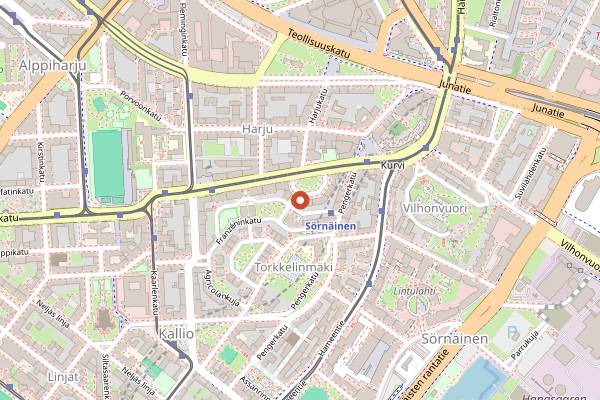 Map showing Harju 8 in Helsinki