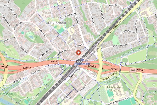 Map showing Restaurant Puksu Room in Helsinki