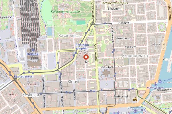 Map showing Thirsty Scholar in Helsinki