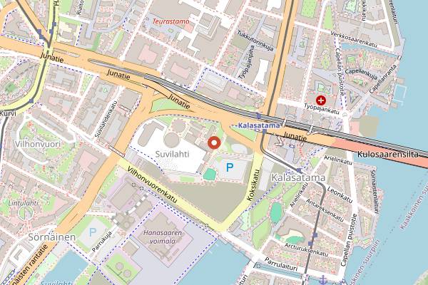 Map showing Stadin Panimo in Helsinki