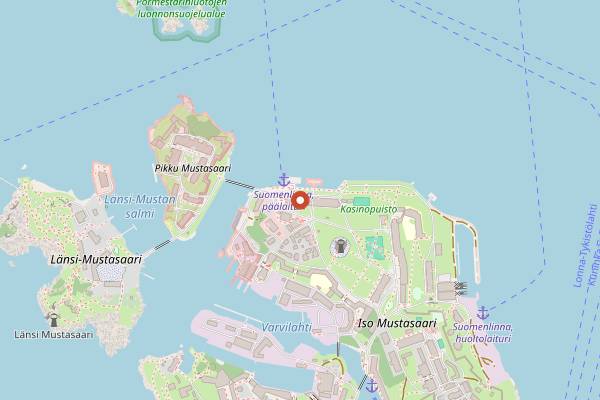 Map showing Suomenlinna Brewery in Helsinki