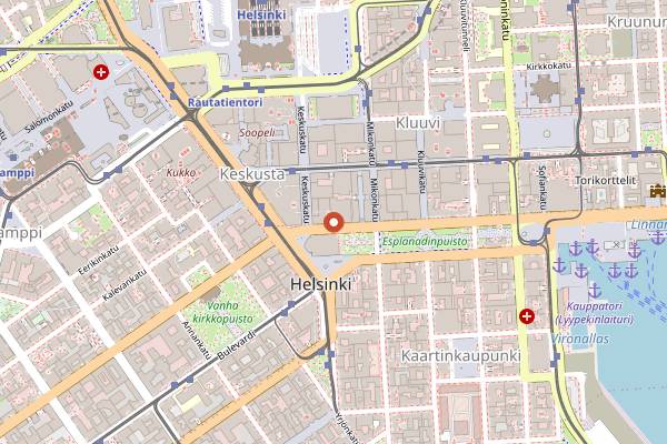 Map showing Brasserie Lionne in Helsinki