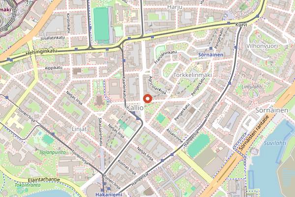 Map showing Way Bakery in Helsinki