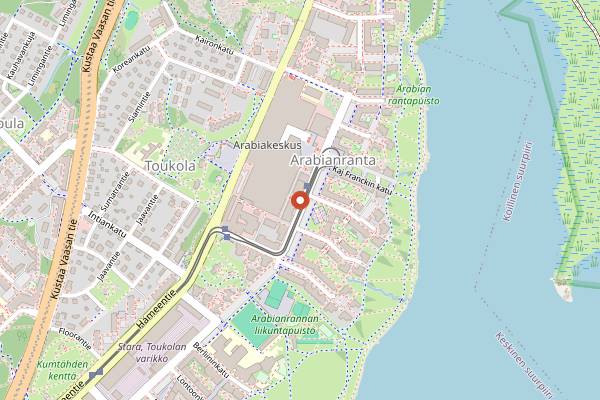 Map showing Parmesan Arabia in Helsinki