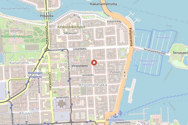 Map showing Café Clé in Helsinki
