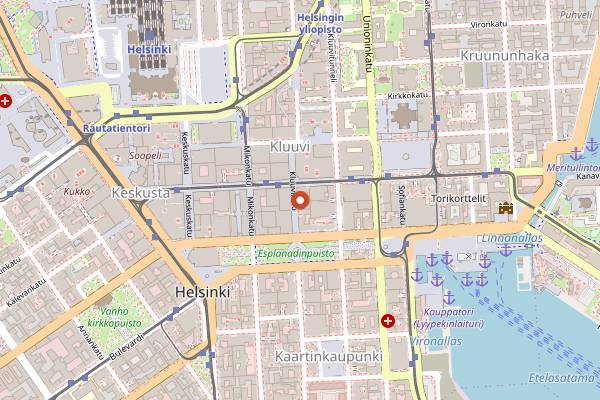 Map showing Karl Fazer Café in Helsinki