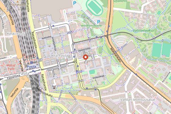 Map showing Outrun Cafe in Helsinki