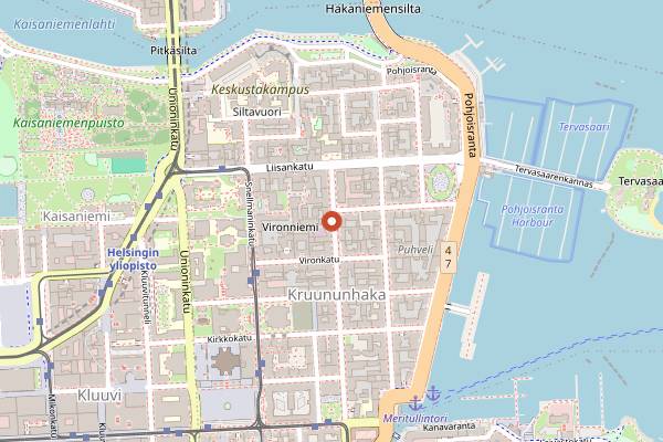 Map showing Papu Cafe in Helsinki