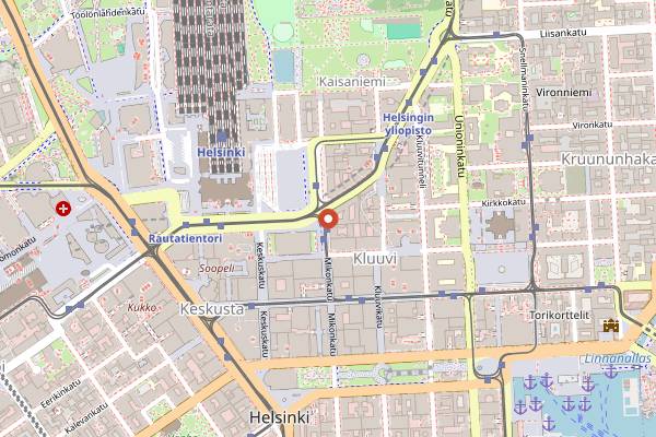 Map showing Roasberg in Helsinki