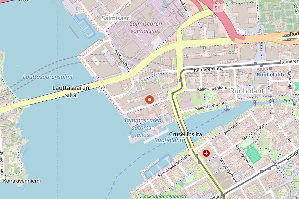 Map showing Helsinki Coffee Festival and Chocolate Carnival in Helsinki