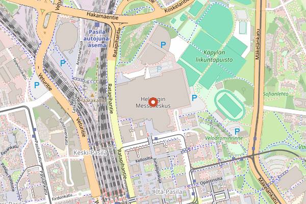 Map showing Viini ja Ruoka Wine and Food Expo in Helsinki
