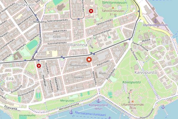 Map showing Aoi in Helsinki