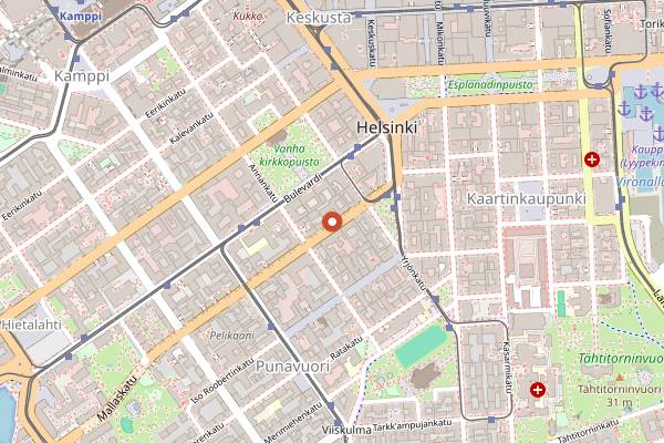 Map showing Boreal in Helsinki