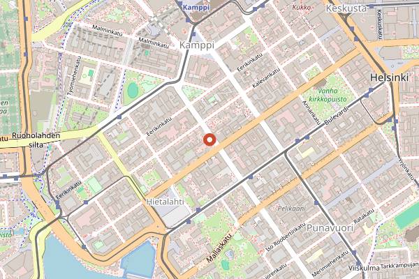 Map showing Grön in Helsinki