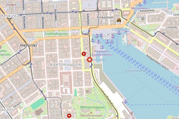 Map showing Palace in Helsinki