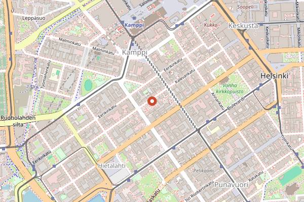 Map showing Arkade Bar in Helsinki