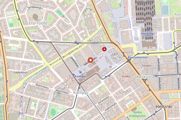 Map showing Aussie Bar in Helsinki