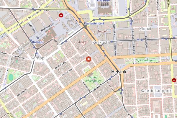 Map showing Putte's Bar & Pizza in Helsinki