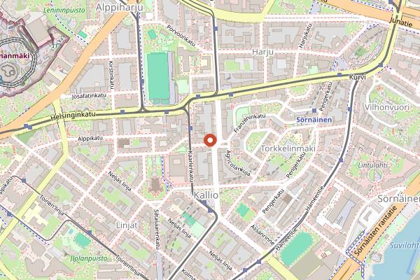 Map showing The Bull and the Firm in Helsinki
