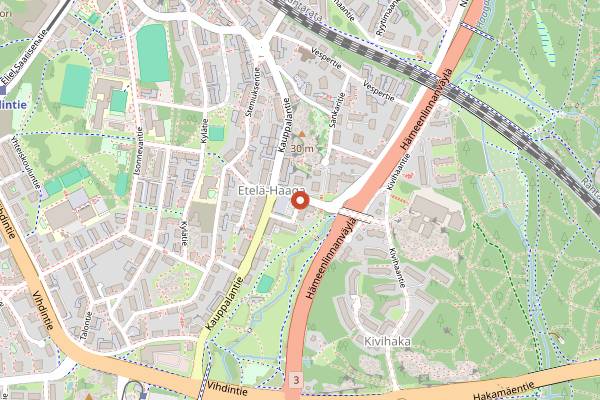 Map showing Haaga Market Square in Helsinki