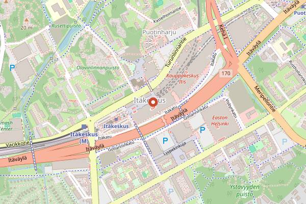 Map showing Itis Market Hall in Helsinki