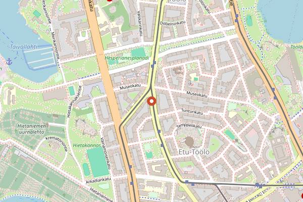 Map showing Bar Bhangra in Helsinki